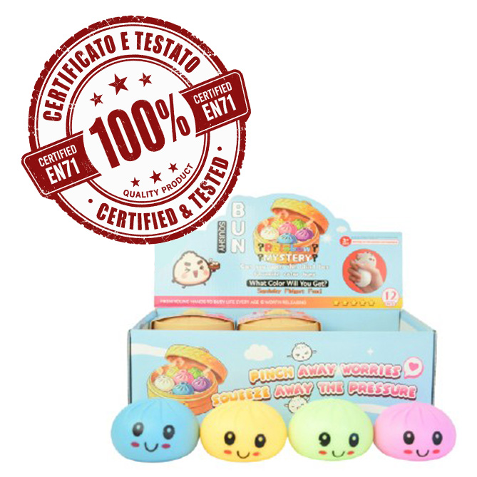 SQUISHY Ravioli (Dumpling) 8,5cm TPR+PVA in display da 12pz 4ass…x12…x72